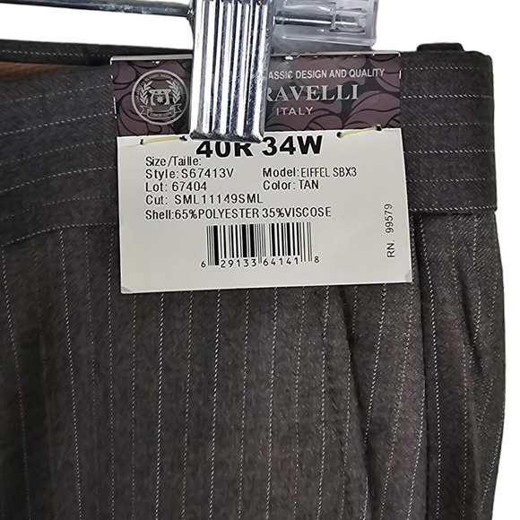 Caravelli Italy Superior 150's 3 Pc Vested Gray Pin Strip Men's Suit 40R 34W NWT - Picture 5 of 12